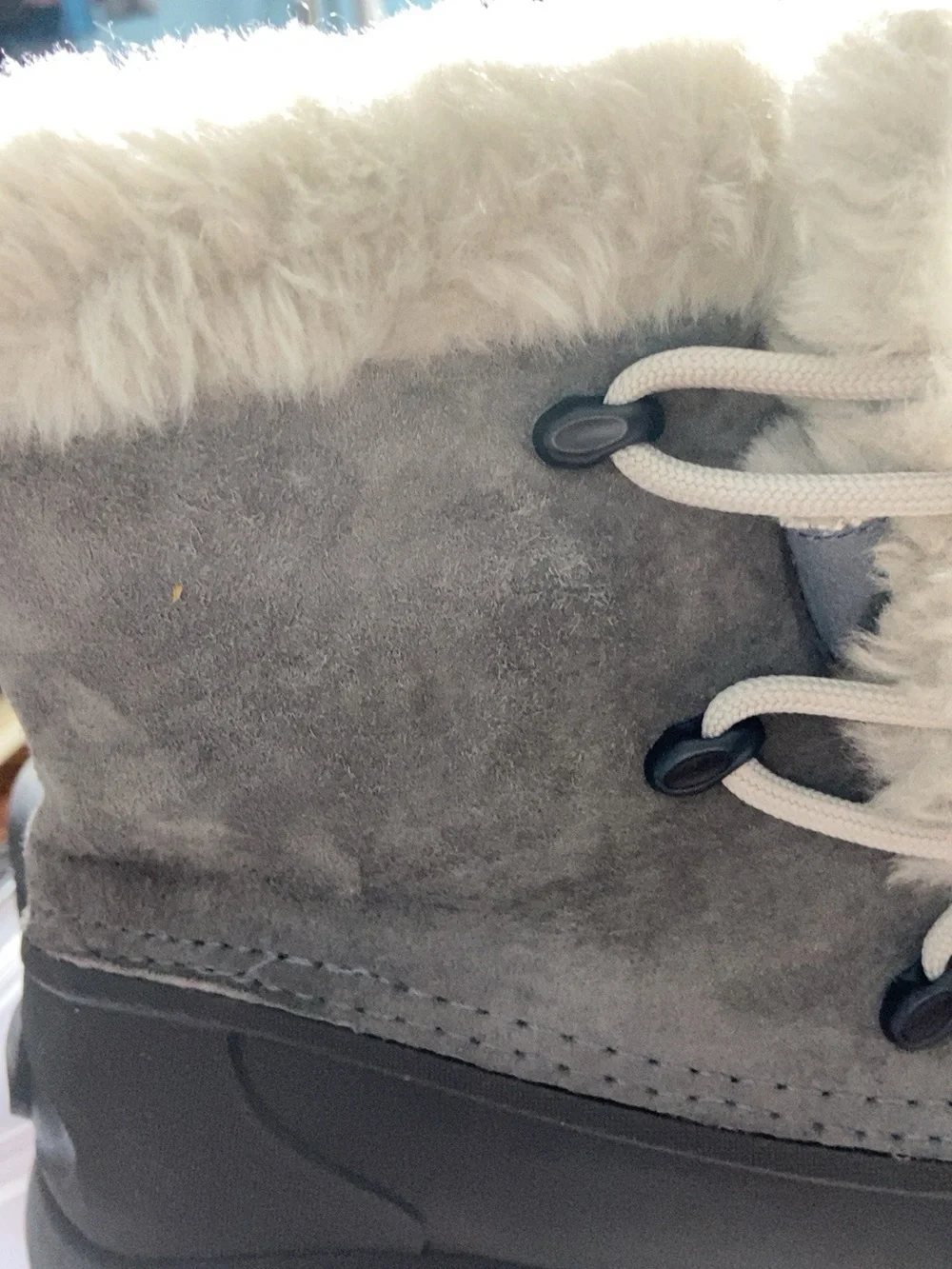 SOREL Snow Angel Lace Waterproof Winter Boots Women’s Size 7 Charcoal Gray